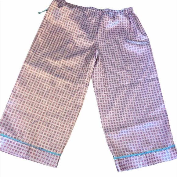 REQUEST Satin Polka Dot Cropped Wide Leg Pj Pant L - Picture 6 of 9